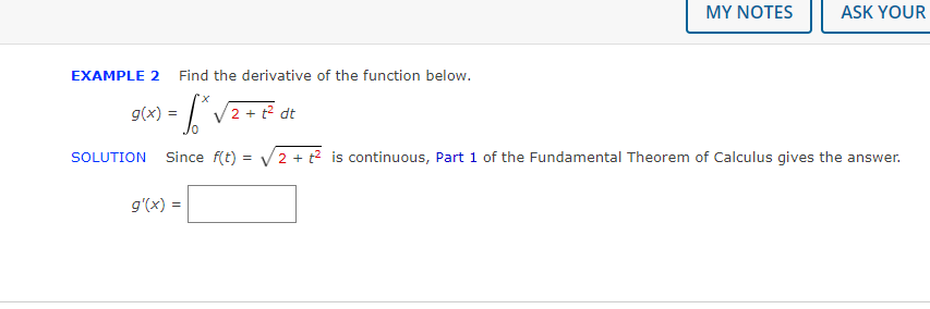 Solved EXAMPLE 2 Find the derivative of the function below. | Chegg.com