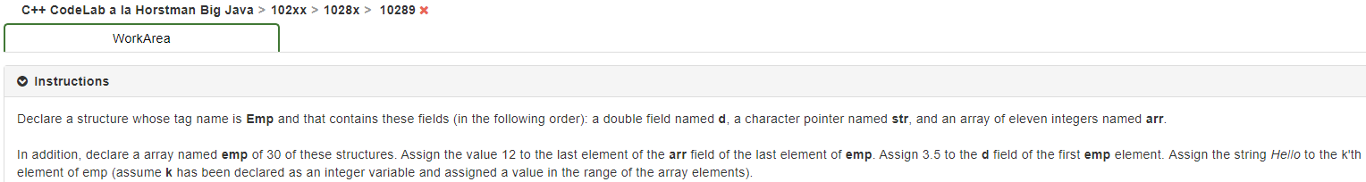 Solved C++ CodeLab a la Horstman Big Java > 102xx > 1028x > | Chegg.com