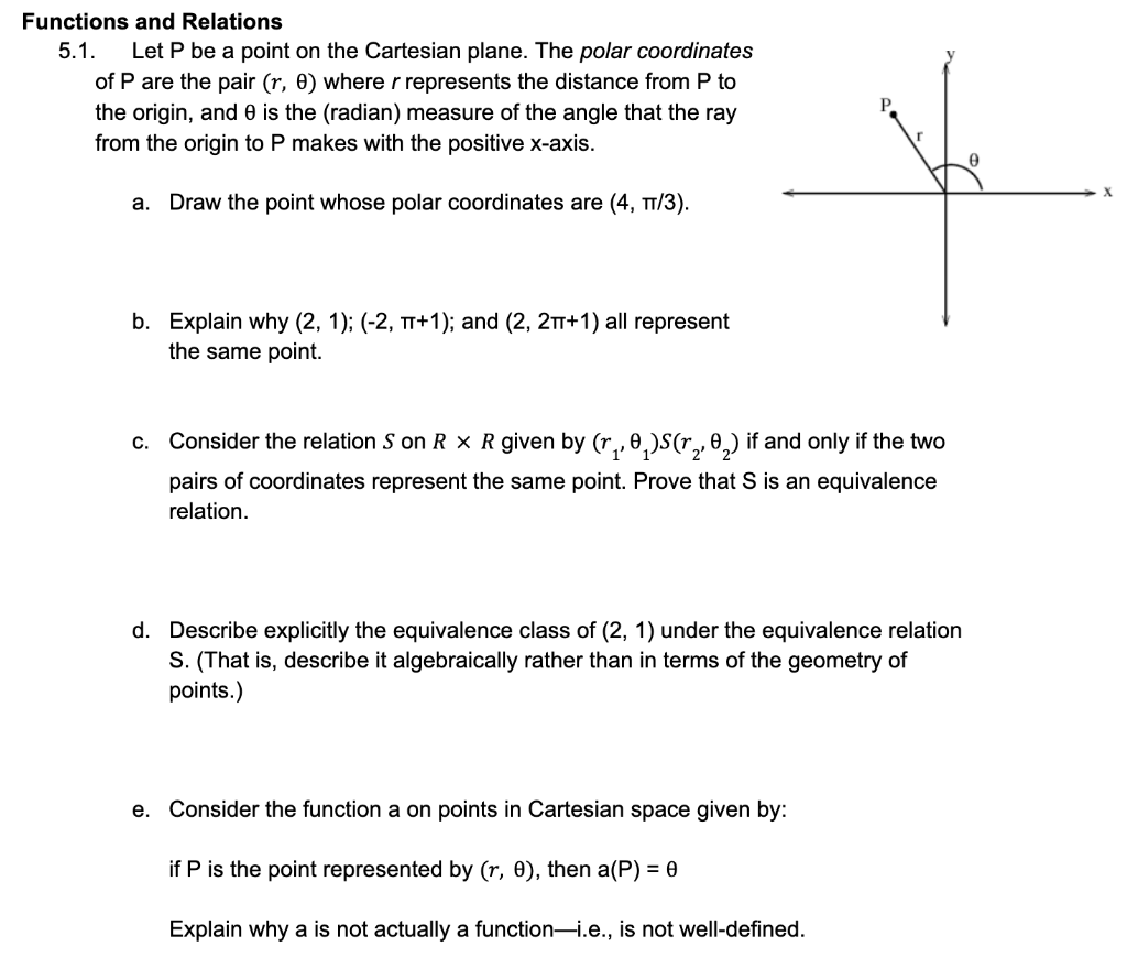 Solved Functions and Relations 5.1. Let P be a point on the | Chegg.com