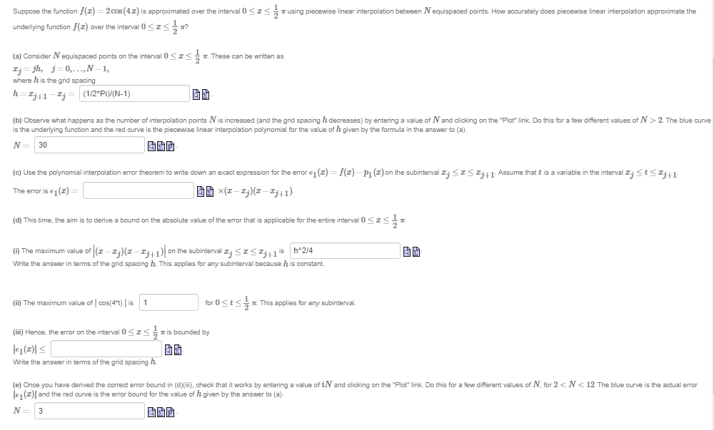 Solved Using Piecewise Linear Interpolation Between | Chegg.com