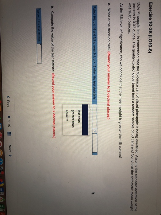Solved Exercise 1028 (LO106) Dole Pineapple Inc. is