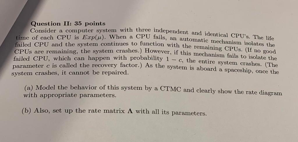 Solved Question II: 35 Points Consider A Computer System | Chegg.com