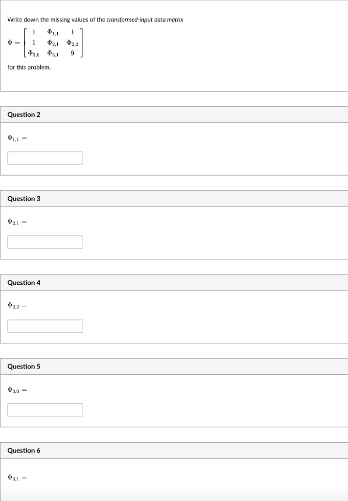 Solved Write down the missing values of the | Chegg.com