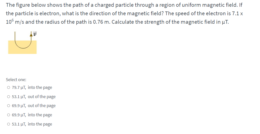 Solved The figure below shows the path of a charged particle | Chegg.com