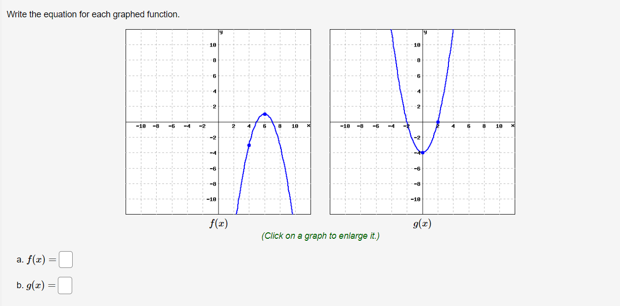 Solved Write the equation for each graphed function. (Click | Chegg.com