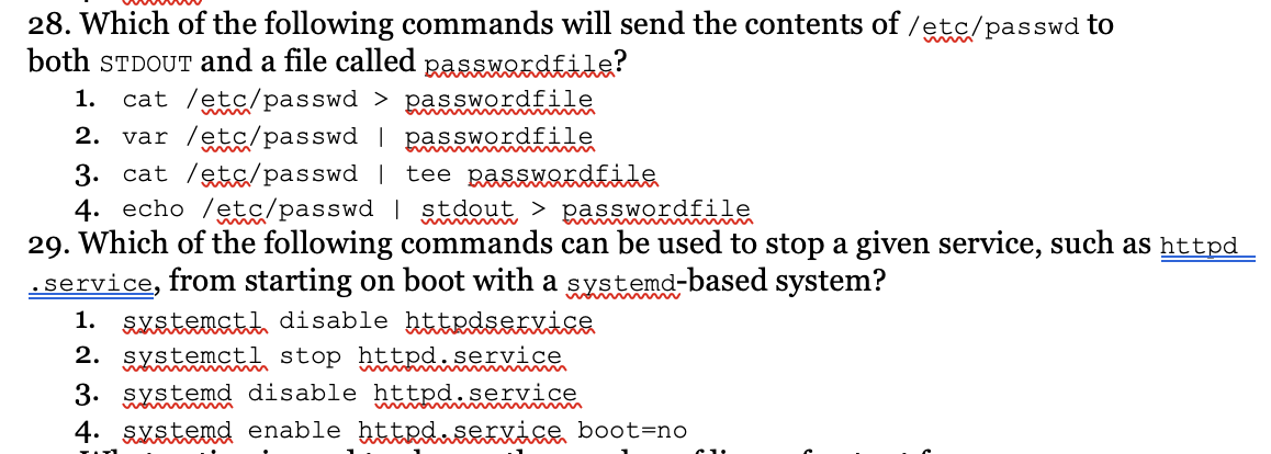Solved 1. 28. Which of the following commands will send the | Chegg.com