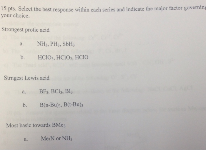 Solved Select the best response within each series and | Chegg.com