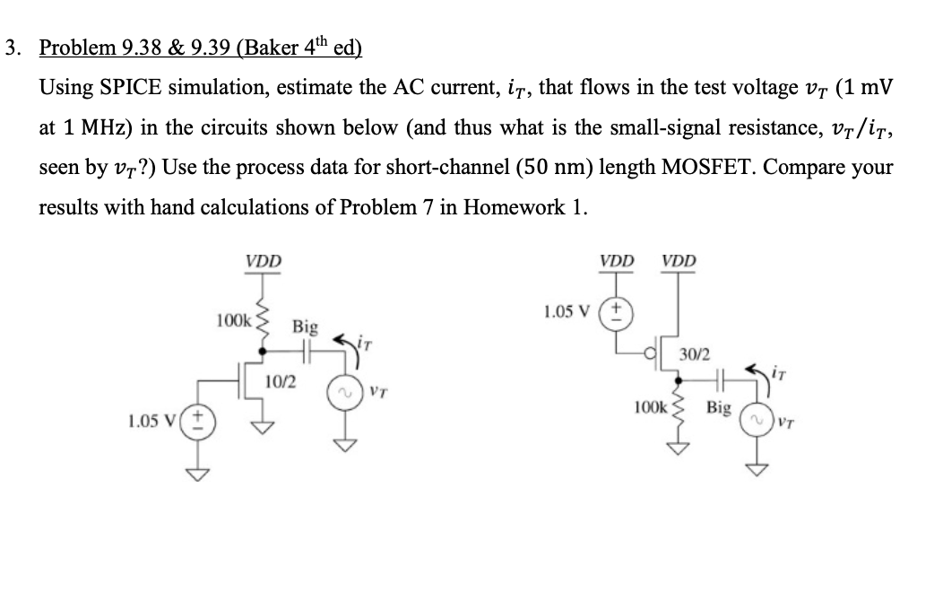 Problem 9.38&9.39( Baker 4th Ed) Using SPICE | Chegg.com