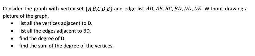 Solved Consider The Graph With Vertex Set {A,B,C,D,E} And | Chegg.com