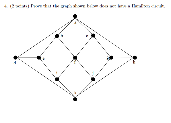 Solved 4. (2 points) Prove that the graph shown below does | Chegg.com