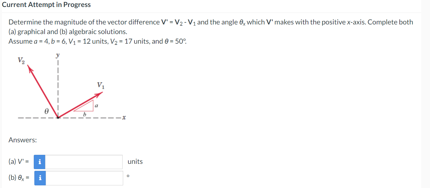 Solved Determine the magnitude of the vector difference | Chegg.com