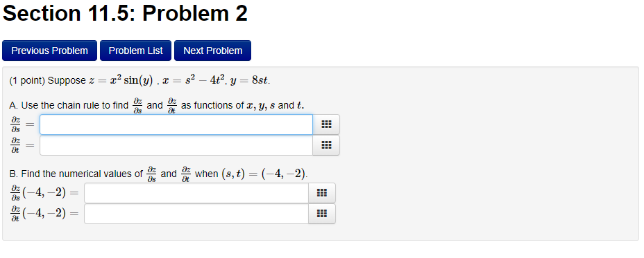 Solved Section 11.5: Problem 2 Previous Problem Problem List | Chegg.com