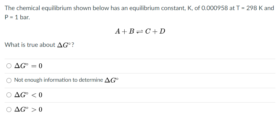 Solved The chemical equilibrium shown below has an | Chegg.com