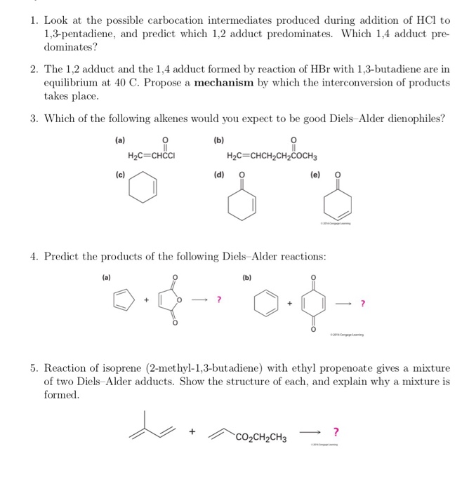 Solved 1. Look at the possible carbocation intermediates | Chegg.com