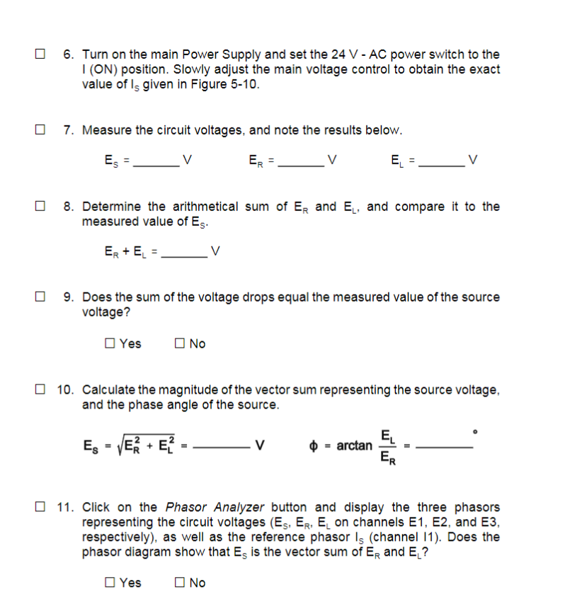 Solved 3. Set up the circuit shown in Figure 5-10. Connect | Chegg.com