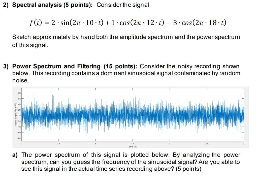 Solved 2) Spectral analysis (5 points): Consider the signal | Chegg.com