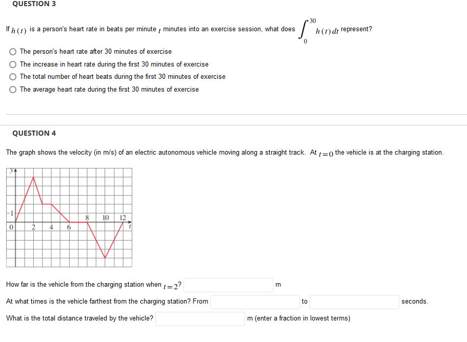 Solved QUESTION 3 30 If h(t) is a person's heart rate in | Chegg.com