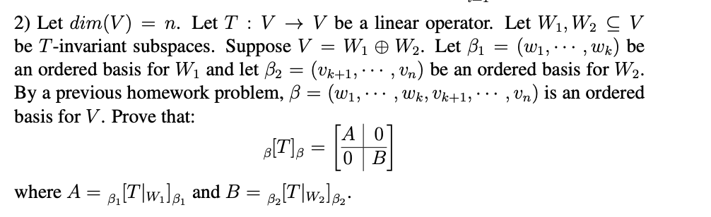 Solved 9 2 Let Dim V N Let T V V Be A Linear Oper Chegg Com