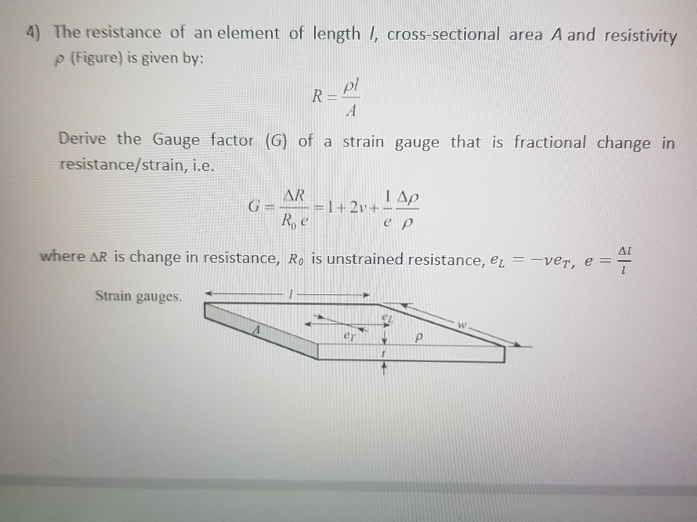 Solved 4) The resistance of an element of length /,