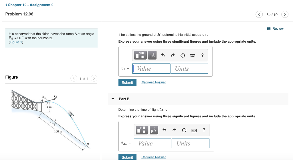 Solved Review It is observed that the skier leaves the ramp | Chegg.com