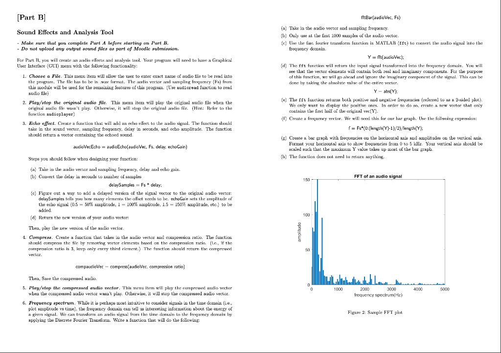 [Part B] Sound Effects and Analysis Tool - Make sure | Chegg.com