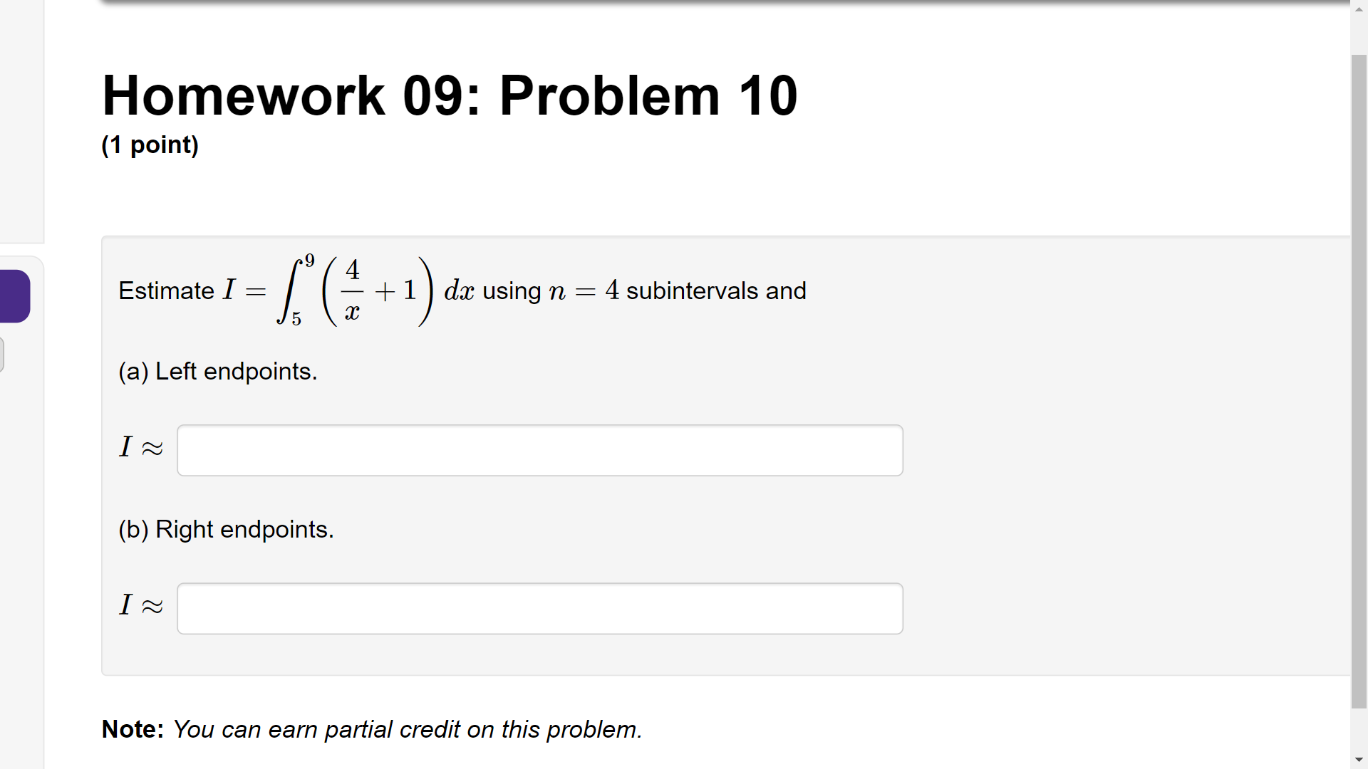 Solved Homework 09: Problem 10 (1 Point) Estimate | Chegg.com