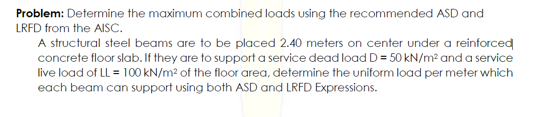 Solved Problem: Determine The Maximum Combined Loads Using | Chegg.com