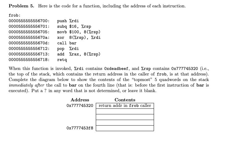 Solved Problem 5. Here is the code for a function, including | Chegg.com