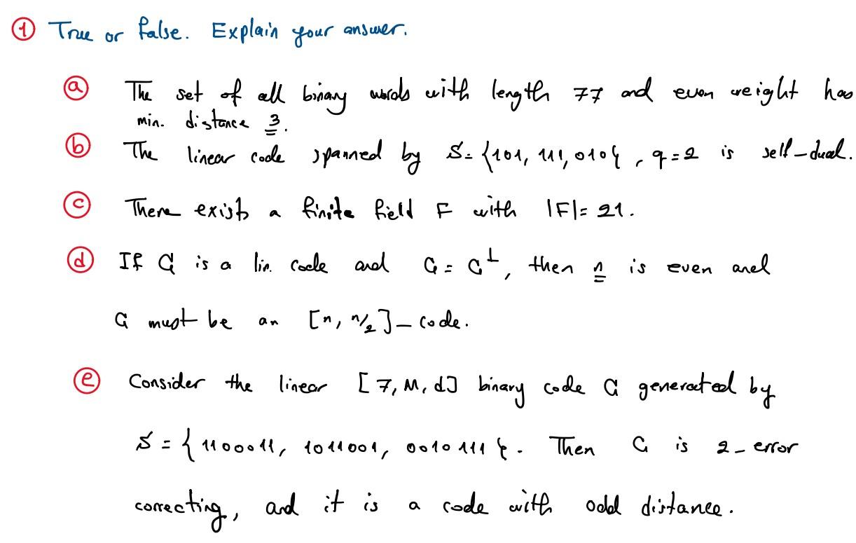 Solved 6 True false. Explain answer. or your a The set of | Chegg.com