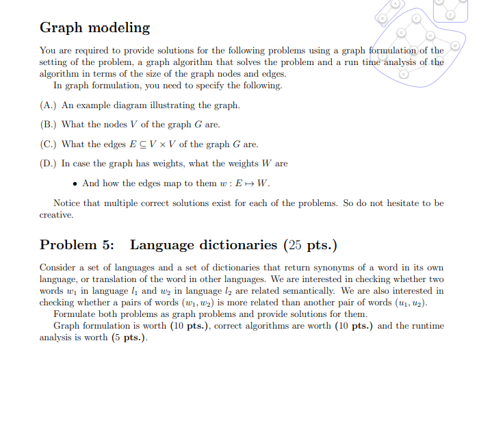 Graph modeling You are required to provide solutions | Chegg.com