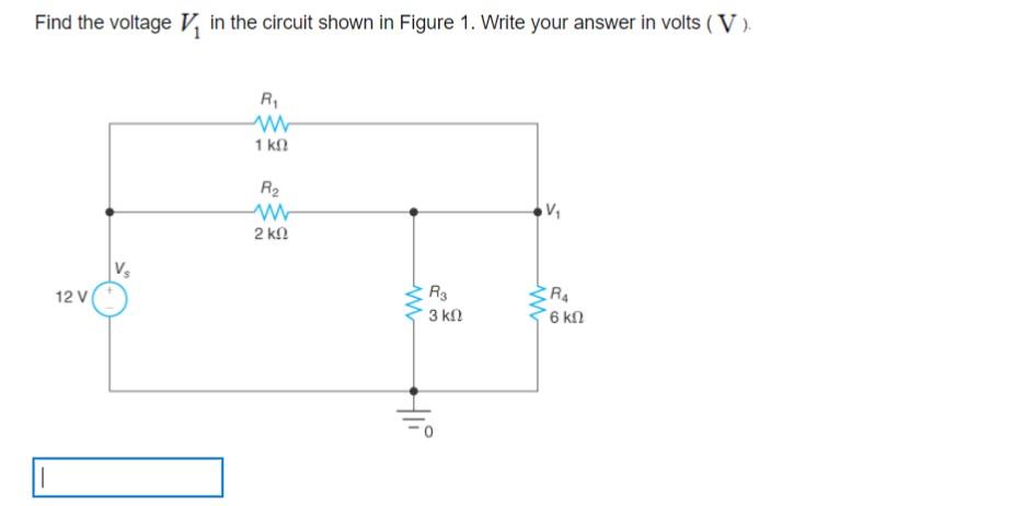 Solved Find the voltage V, in the circuit shown in Figure 1. | Chegg.com