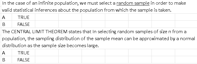 Solved In the case of an infinite population, we must select | Chegg.com