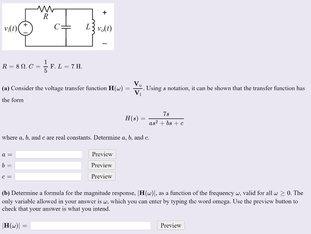 Solved Below Is The Transfer Function Of A Filter Determ Chegg Com