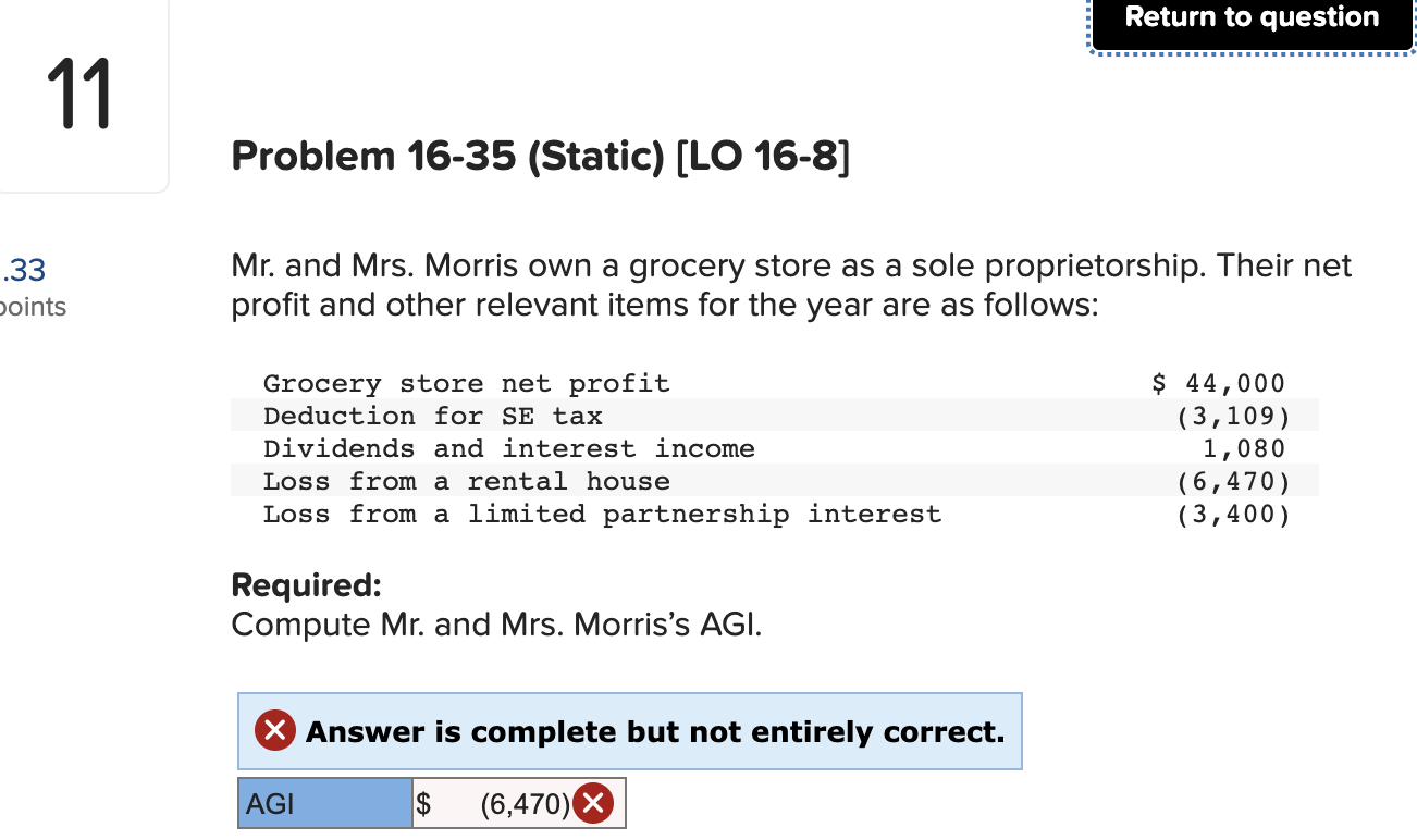 Solved Return To Question 11 Problem 16-35 (Static) (LO | Chegg.com