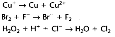 Solved Cut → Cu + Cu²+ Br₂+ F Br + F₂ H₂O₂ + H+ + Cl¯ → H₂O | Chegg.com