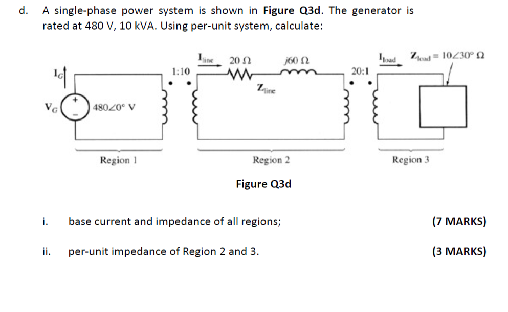 Solved D. A Single-phase Power System Is Shown In Figure | Chegg.com