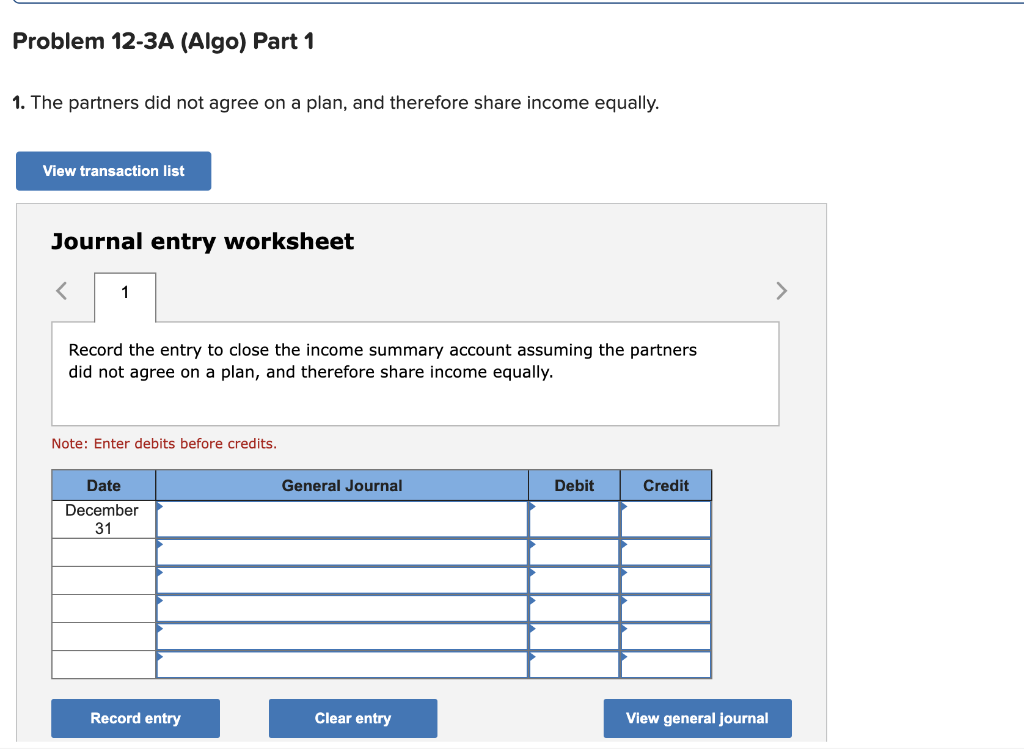 Solved ! Required Information Problem 12-3A (Algo) | Chegg.com