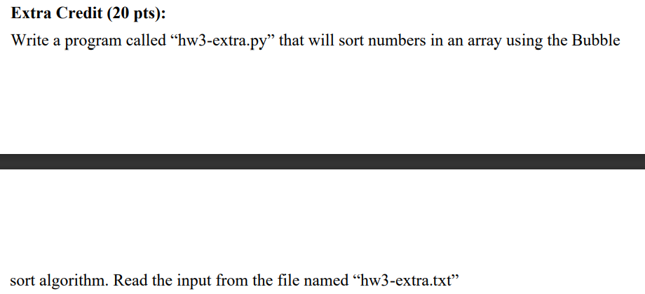 Solved Extra Credit (20 pts): Write a program called | Chegg.com
