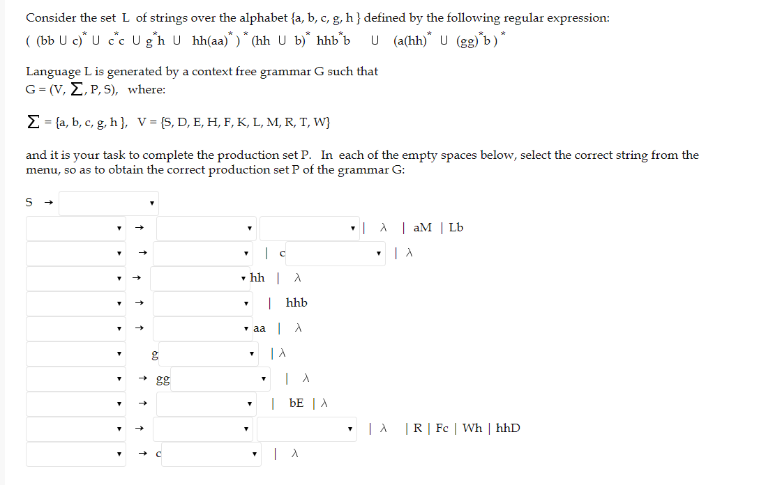 Consider The Set L Of Strings Over The Alphabet A Chegg Com