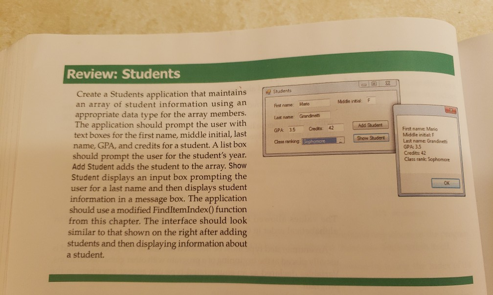 Solved Review: Students Create a Students application that | Chegg.com