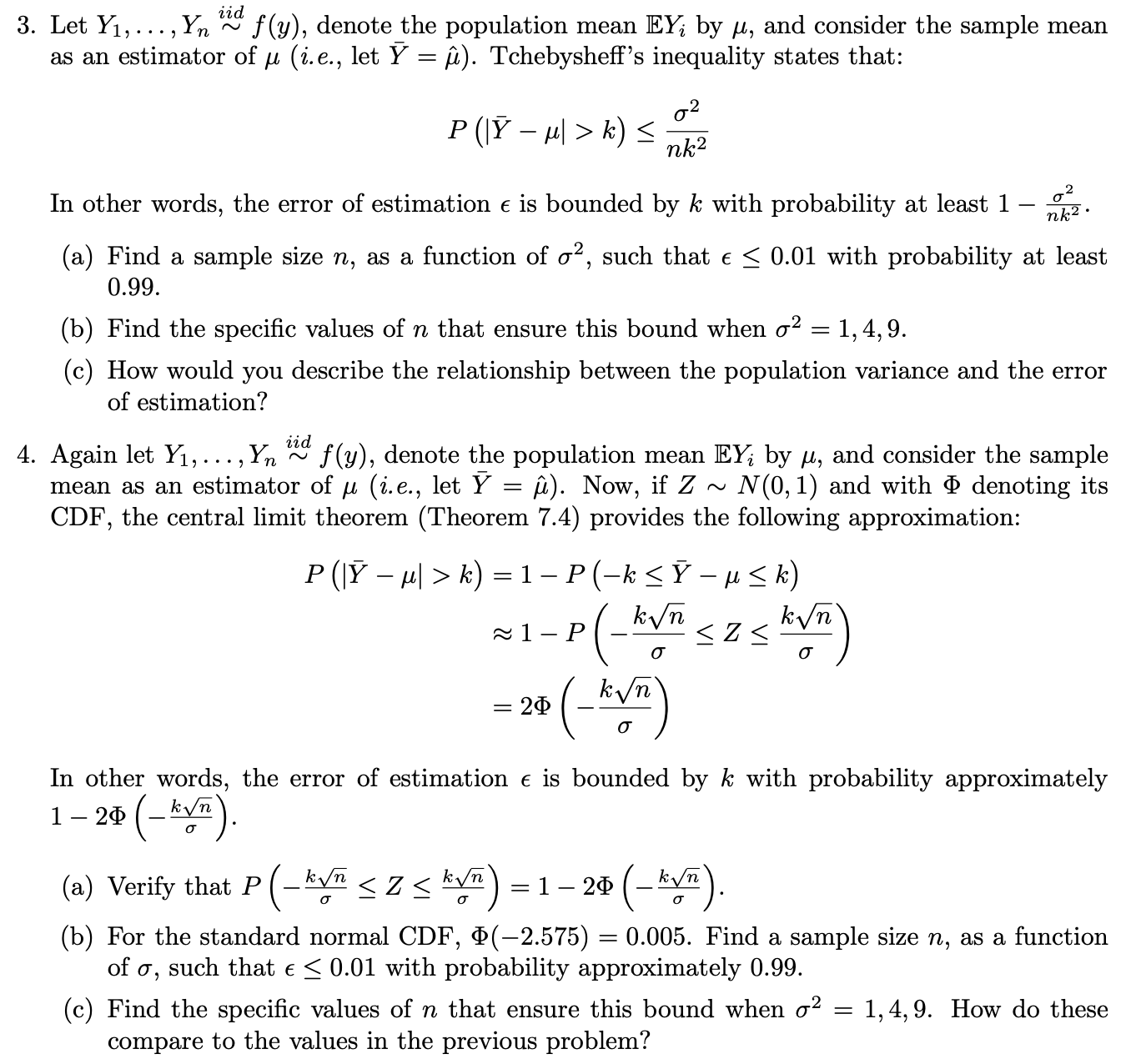 Solved 3 Let Y1 Yn 1 F Y Denote The Population Chegg Com