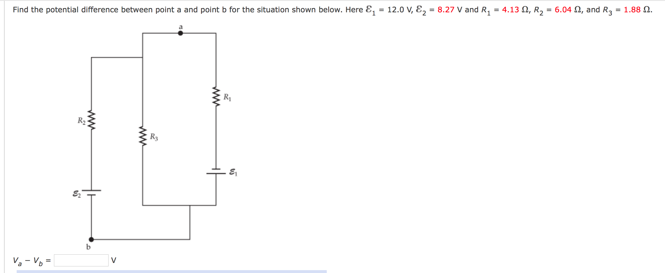Solved Find the potential difference between point a and | Chegg.com