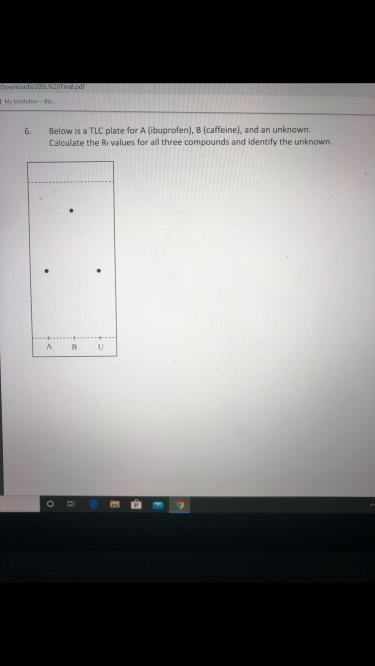 Solved Download 6. Below is a TLC plate for A (ibuprofen), B | Chegg.com