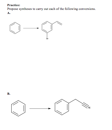 Solved Practice: Propose Syntheses To Carry Out Each Of The | Chegg.com