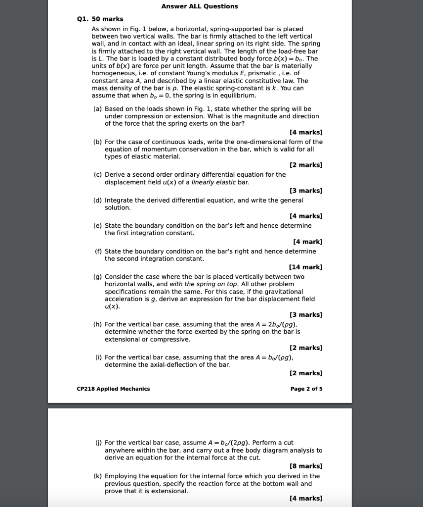 Solved Answer ALL Questions Q1. 50 Marks As Shown In Fig. 1 | Chegg.com