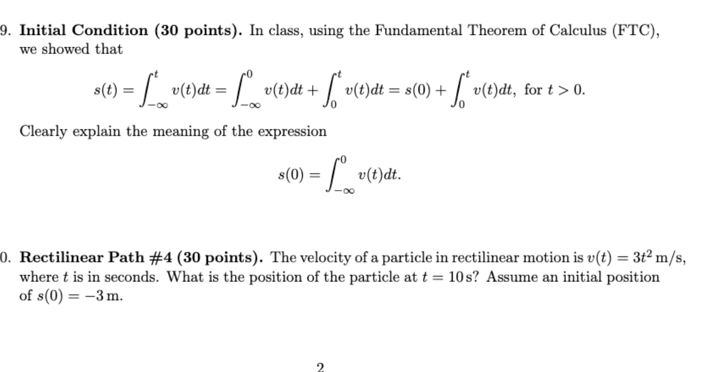 Solved 9. Initial Condition (30 points). In class, using the | Chegg.com
