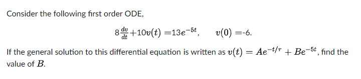 Solved Consider The Following First Order ODE, | Chegg.com