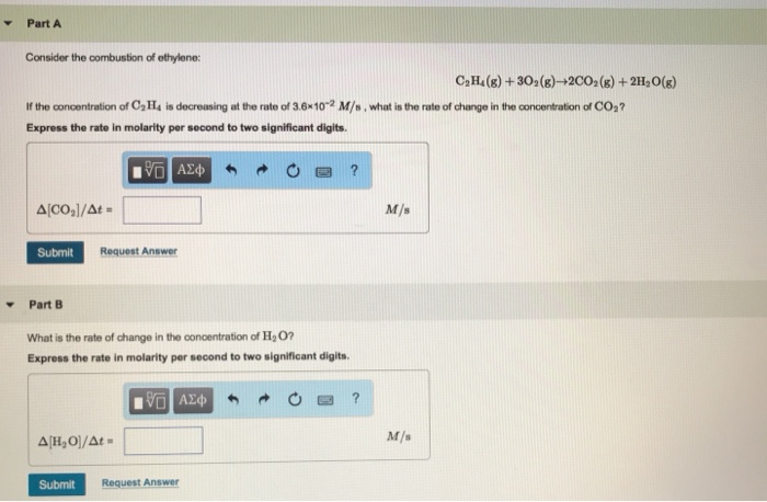 Solved Part A Consider the combustion of ethylene C2H4 g