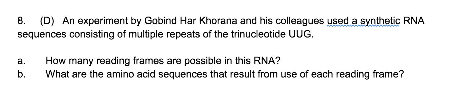 khorana experiment genetischer code