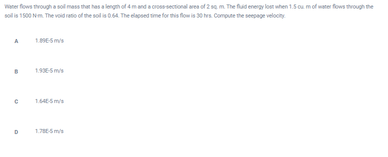 Solved Water flows through a soil mass that has a length of | Chegg.com